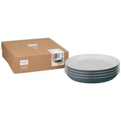 Denby Impression Charcoal Set Of 4 Spiral Dinner Plates