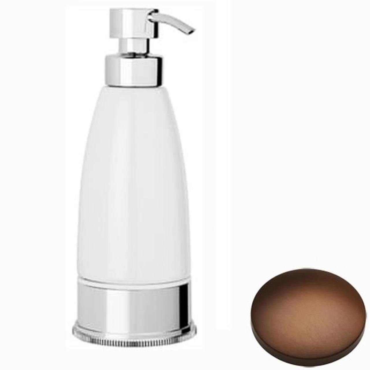 Samuel Heath Style Moderne Freestanding White Ceramic Liquid Soap Dispenser N6666W - Image 6