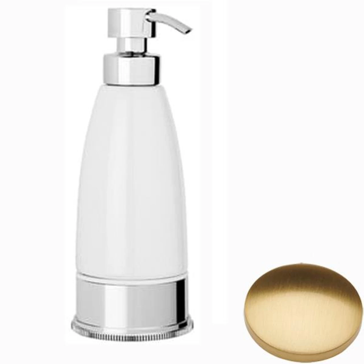 Samuel Heath Style Moderne Freestanding White Ceramic Liquid Soap Dispenser N6666W - Image 4