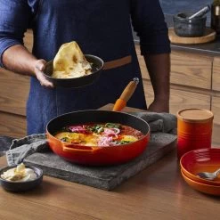 Le Creuset 28cm Cast Iron Saute Pan With Wooden Handle