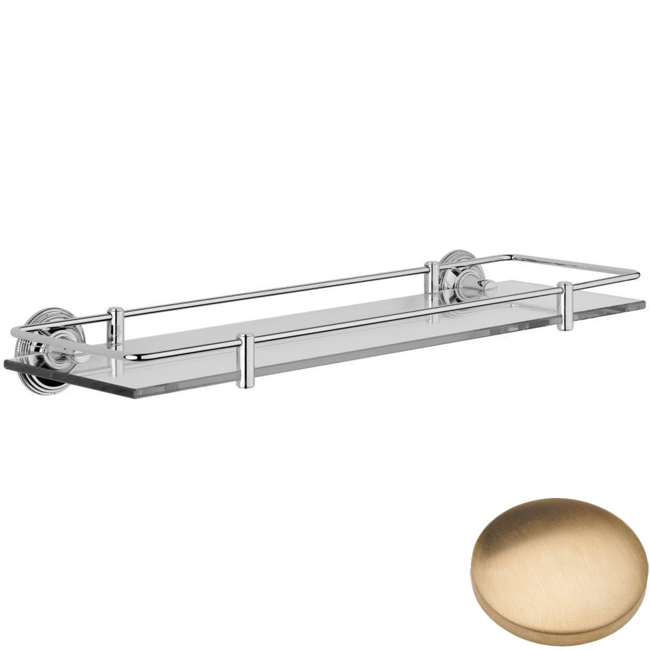 Samuel Heath Style Moderne Glass Shelf With Rail N6713/N6715 - Image 3