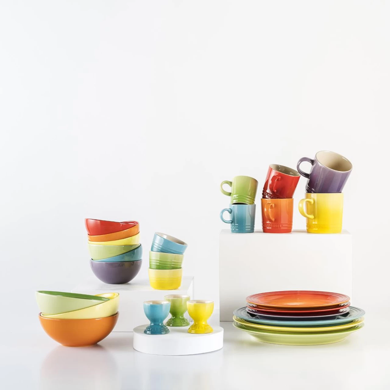 Le Creuset Stoneware Rainbow Set Of 6 Dinner Plates - Image 3