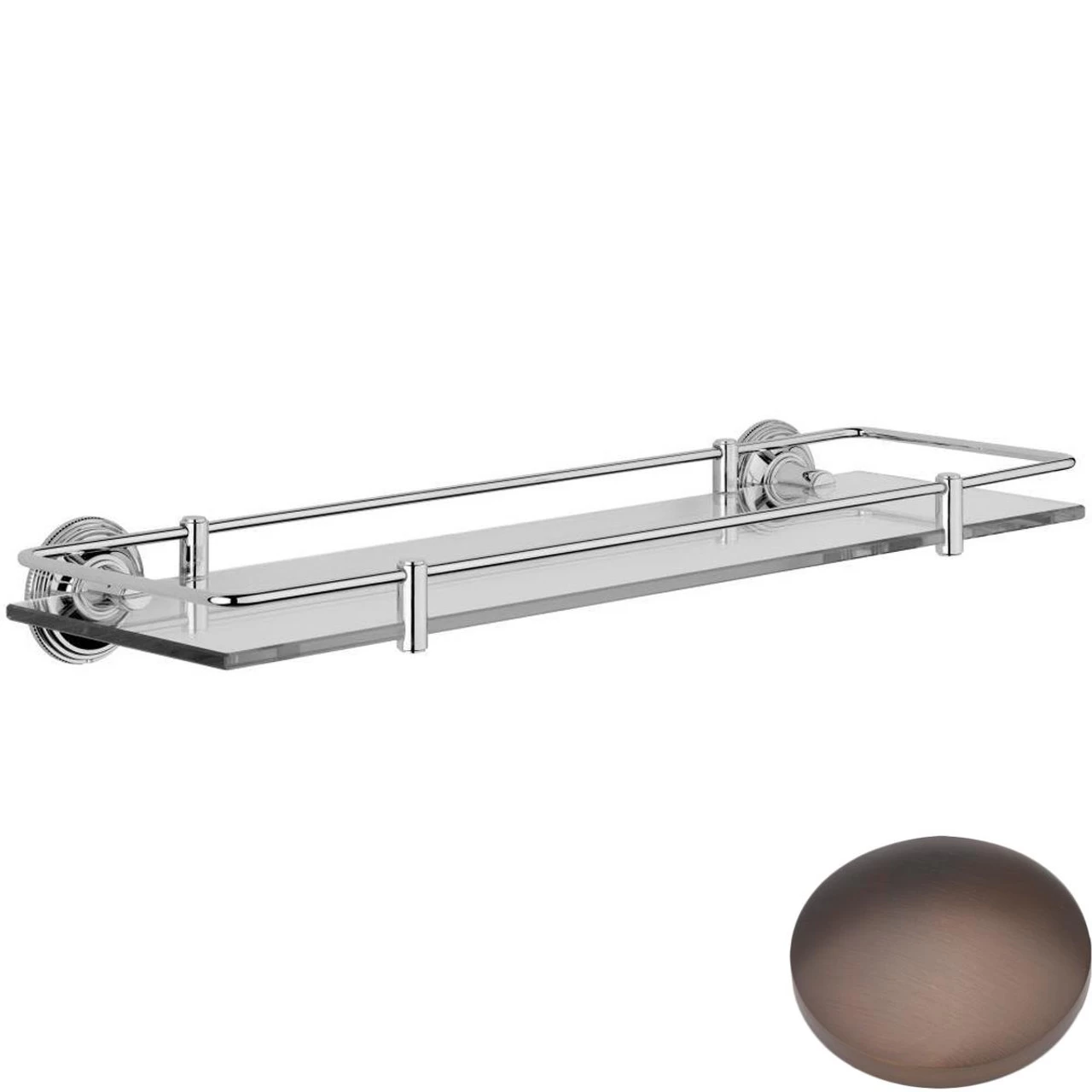 Samuel Heath Style Moderne Glass Shelf With Rail N6713/N6715 - Image 2