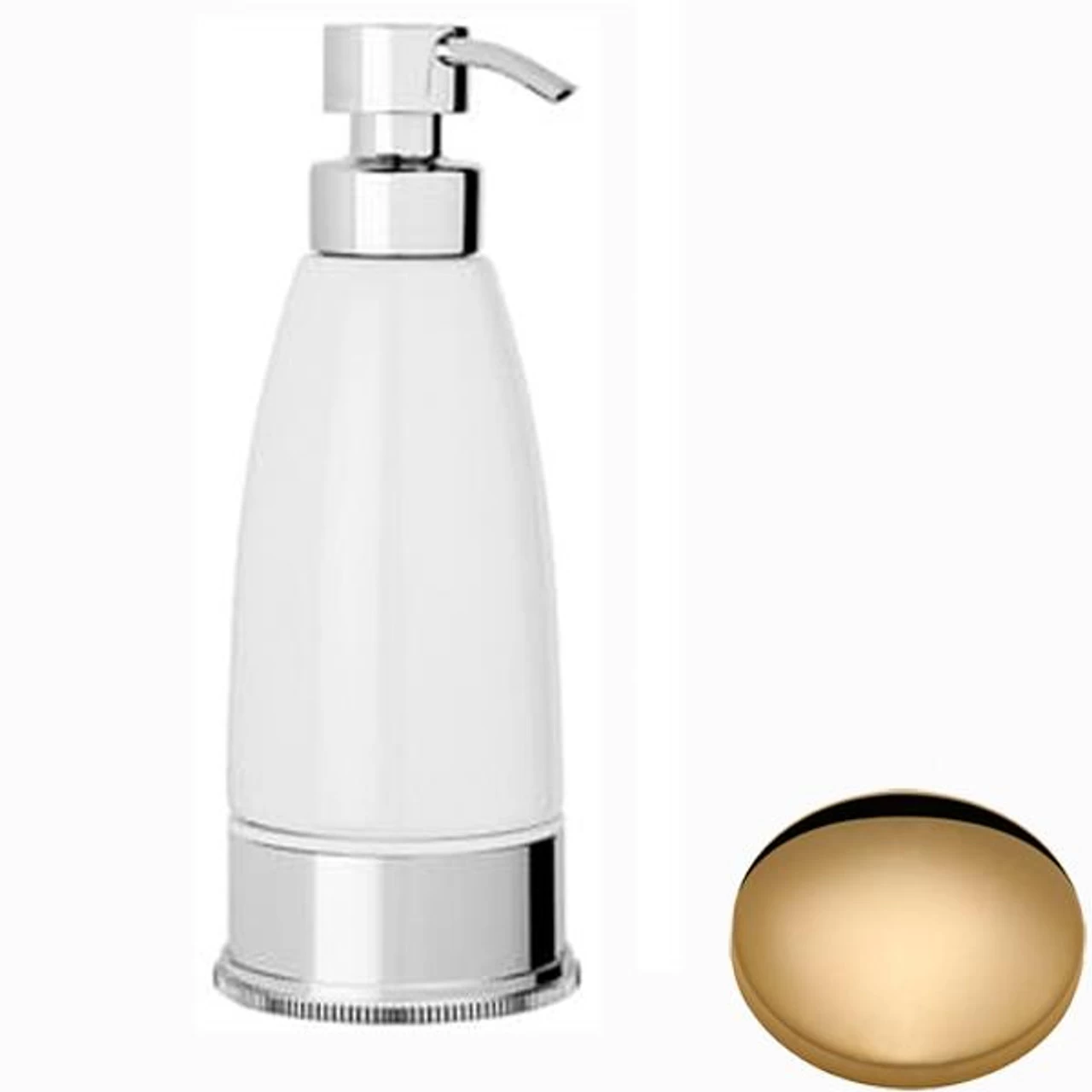 Samuel Heath Style Moderne Freestanding White Ceramic Liquid Soap Dispenser N6666W - Image 3