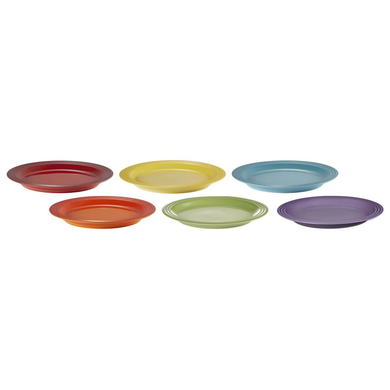 Le Creuset Stoneware Rainbow Set Of 6 Dinner Plates - Image 4
