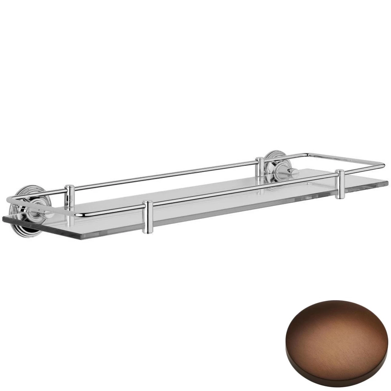 Samuel Heath Style Moderne Glass Shelf With Rail N6713/N6715 - Image 7