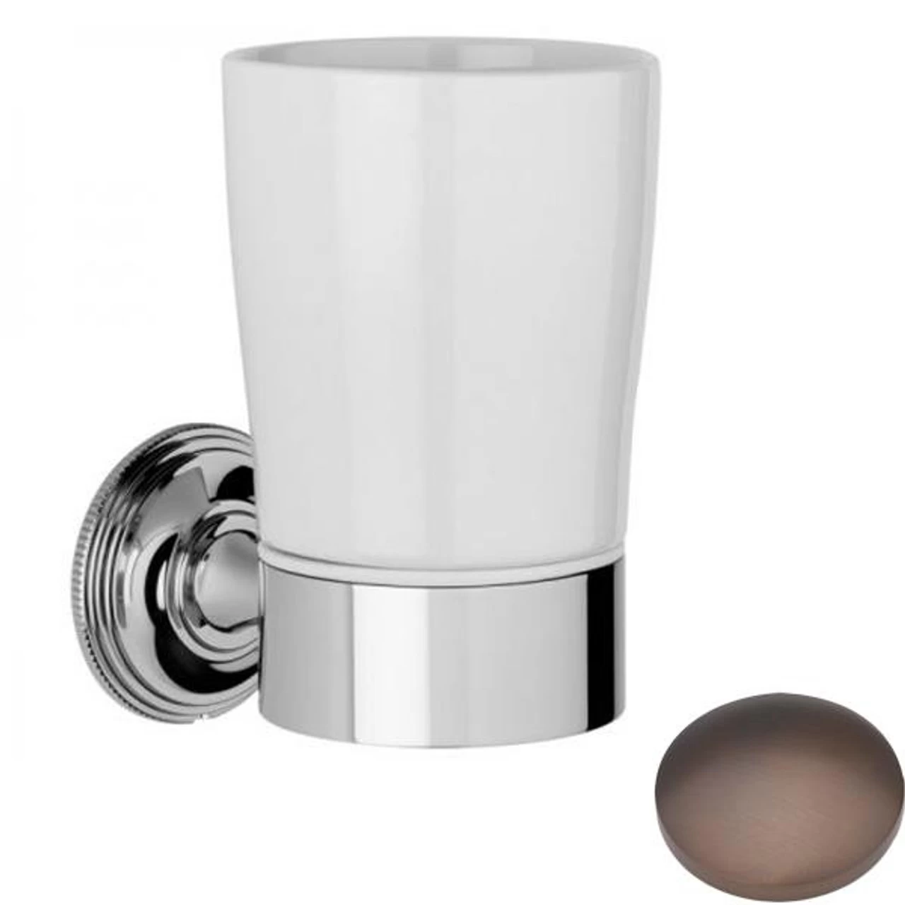 Samuel Heath Style Moderne Tumbler Holder White Ceramic N6635W