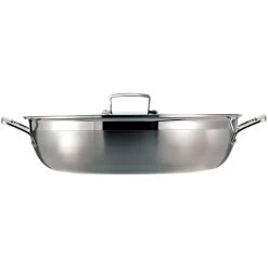 Le Creuset 3 Ply Stainless Steel 26cm Shallow Casserole With Lid