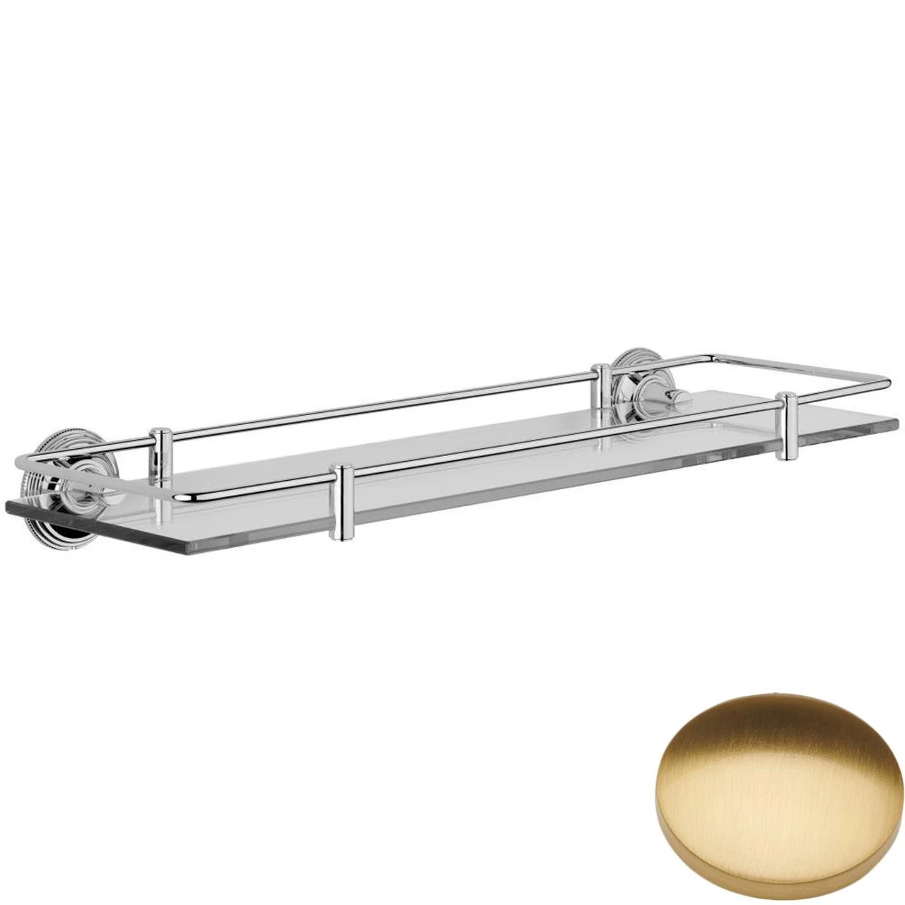 Samuel Heath Style Moderne Glass Shelf With Rail N6713/N6715 - Image 9