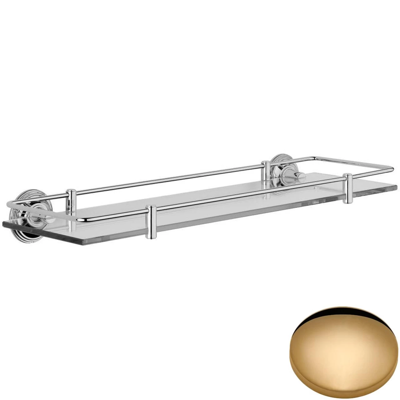 Samuel Heath Style Moderne Glass Shelf With Rail N6713/N6715