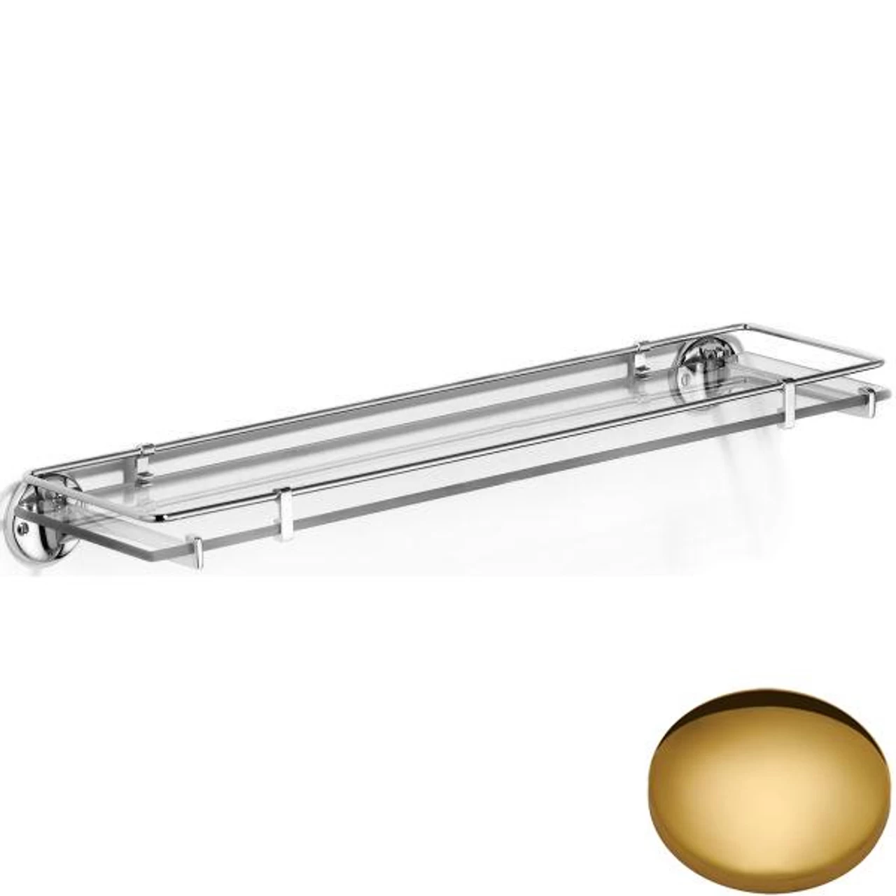 Samuel Heath Curzon Glass Shelf With Fixed Rail N2113/N2114 - Image 4