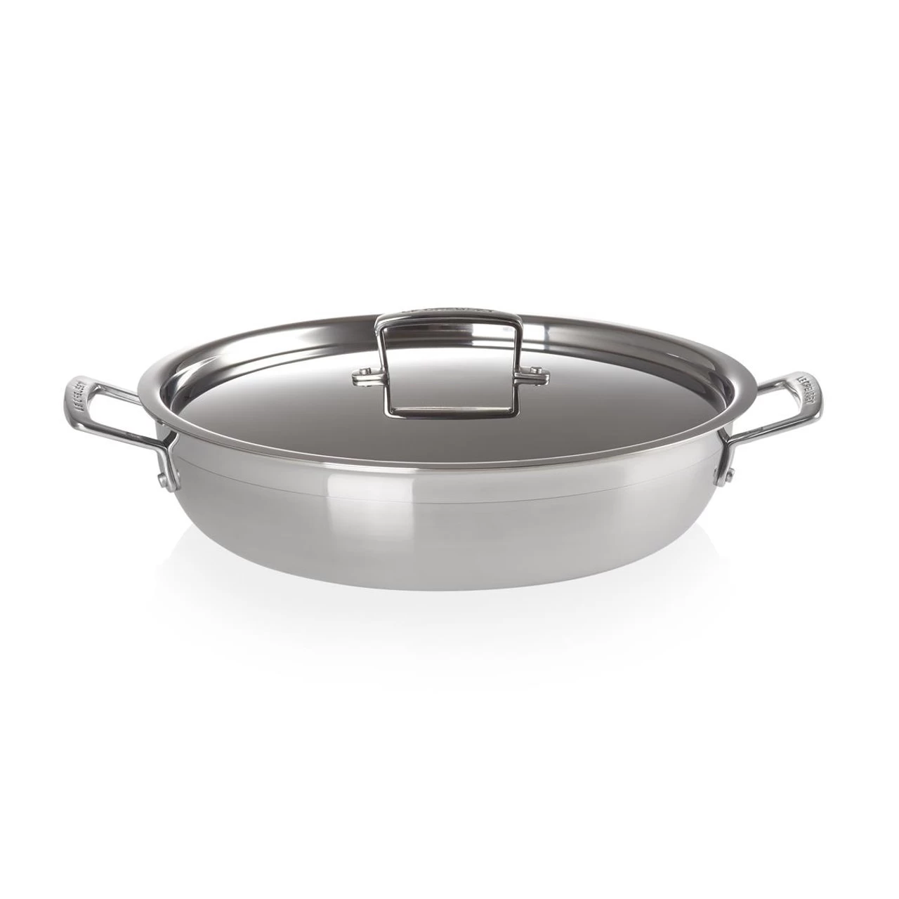 Le Creuset 3 Ply Stainless Steel 30cm Shallow Casserole With Lid - Image 10