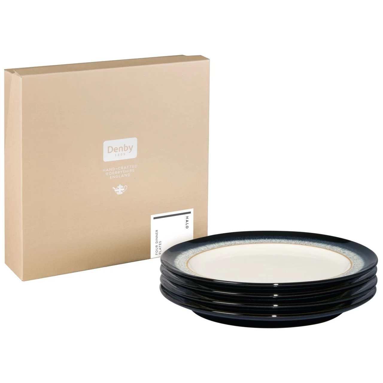 Denby Halo 4 Piece Dinner Plate Set
