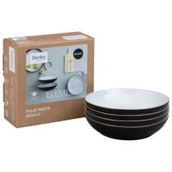 Denby Elements Black 4 Piece Pasta Bowl Set