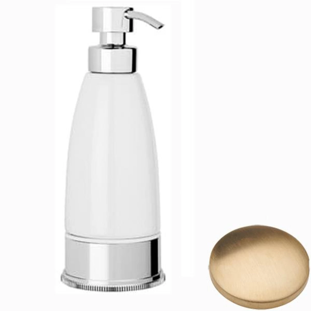 Samuel Heath Style Moderne Freestanding White Ceramic Liquid Soap Dispenser N6666W - Image 5