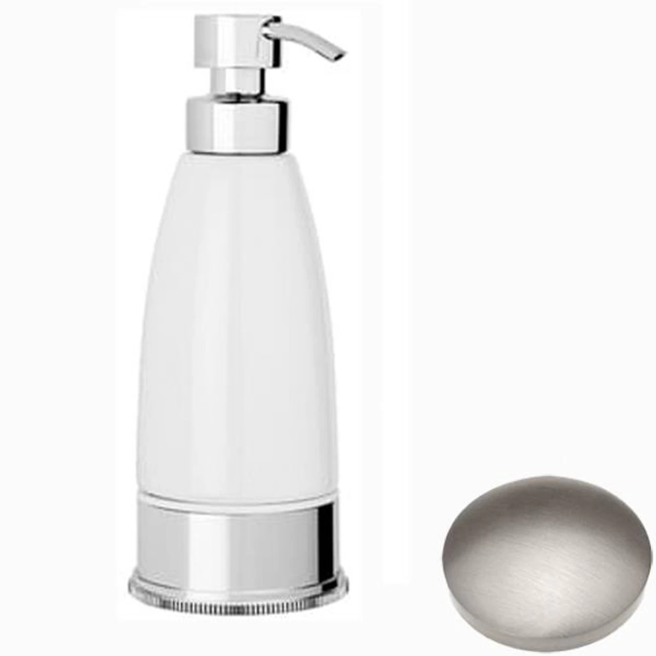 Samuel Heath Style Moderne Freestanding White Ceramic Liquid Soap Dispenser N6666W - Image 2